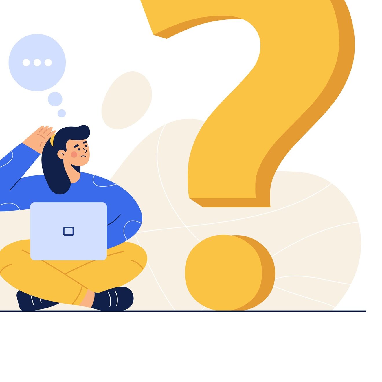 balões de pensamento: um com uma lupa e a pergunta 'O que eu preciso?' (representando o Google e a intenção de compra ativa) e outro com um coração e 'Eu gosto disso!' (representando o Instagram e a descoberta por impulso), ilustrando diferentes comportamentos de busca no marketing digital local.